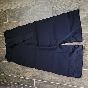 THEORY Crop Linen High Waisted Pants Navy Size 0